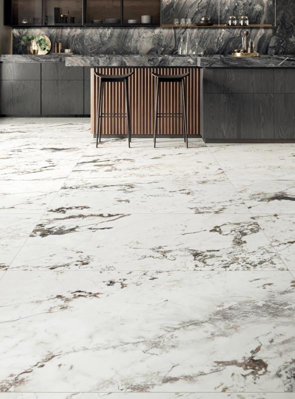 Perpetual Breccia Warm 48x109 Marble Look Porcelain Panel Porcelain Tile
