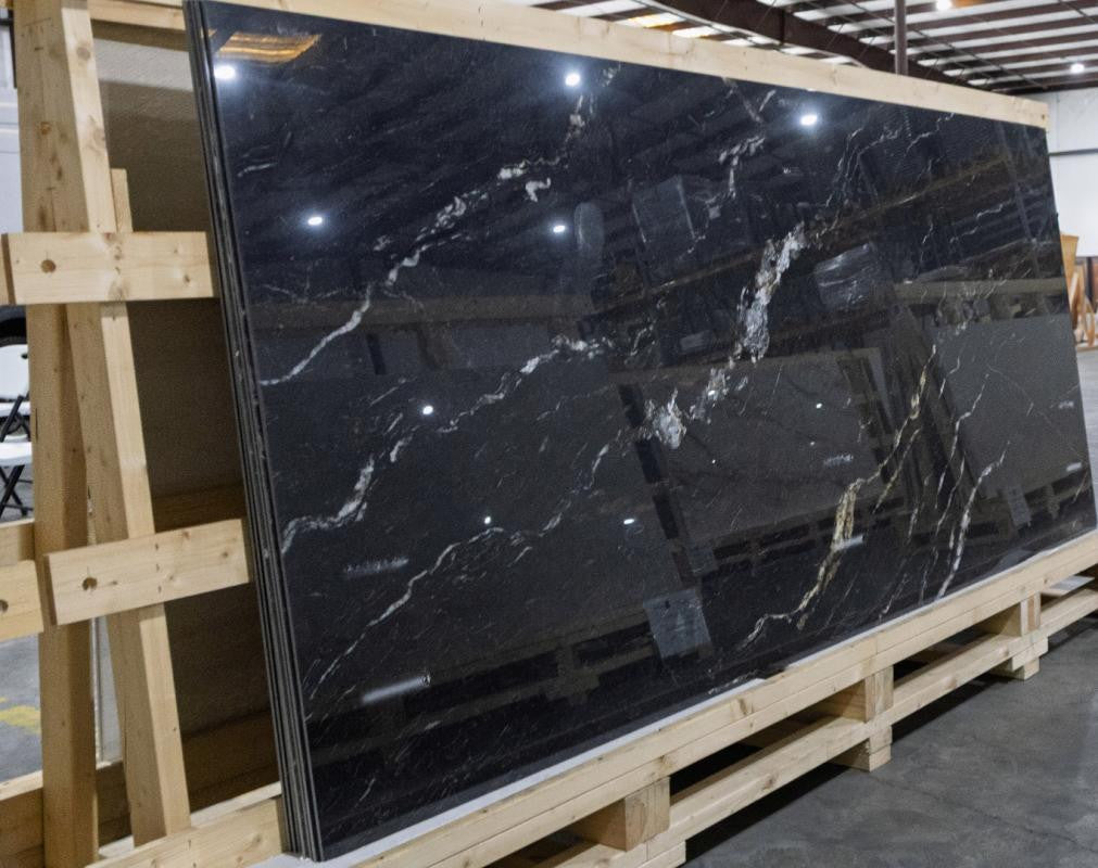 Perpetual Belvedere Dark Polished 48x109 Marble Look Porcelain Panel Porcelain Tile