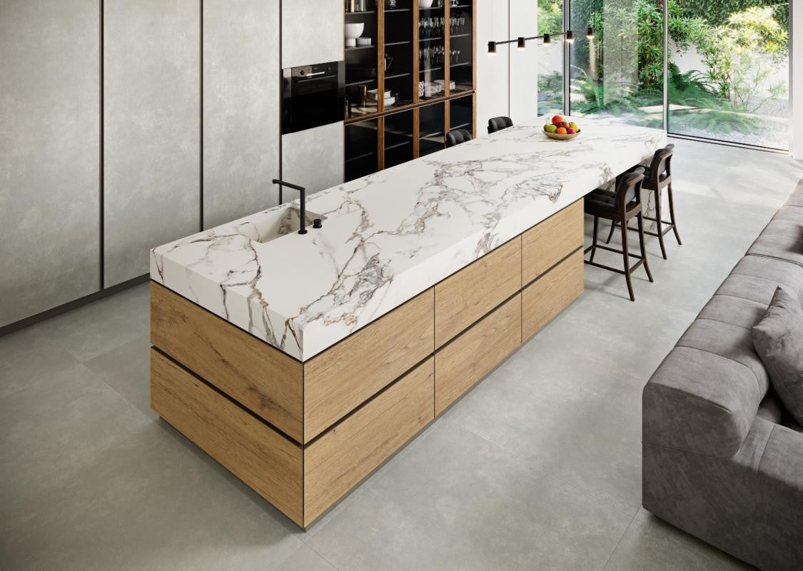 Coverlam Calacata Vaglie 48x109 Marble Look Porcelain Panel Porcelain Tile