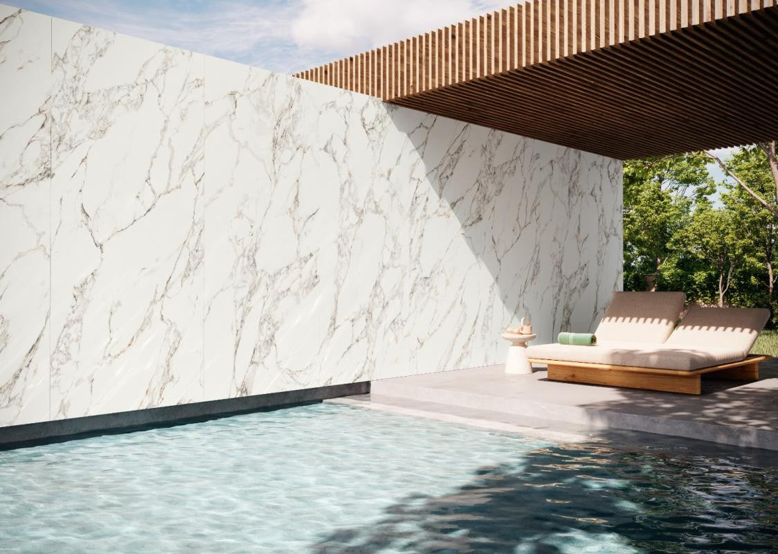 Coverlam Calacata Vaglie 48x109 Marble Look Porcelain Panel Porcelain Tile