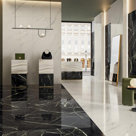 Marmoteca Deep Green 48x110 Marble Look Porcelain Panel Porcelain Tile