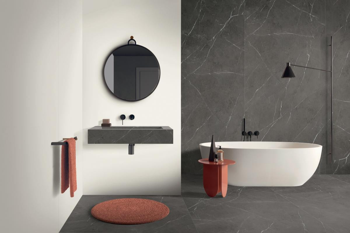Marmoteca Grey Stone 48x110 Marble Look Porcelain Panel Porcelain Tile