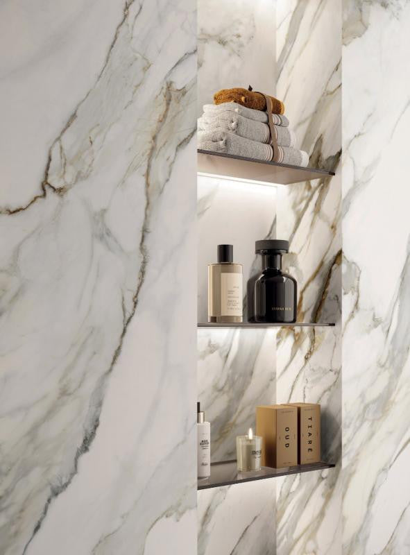 Perpetual Venato Gold 48x109 Marble Look Porcelain Panel Porcelain Tile