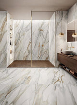 Perpetual Venato Gold 48x109 Marble Look Porcelain Panel Porcelain Tile