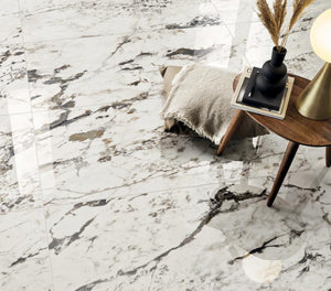 Perpetual Breccia Warm Polished 48x109 Marble Look Porcelain Panel Porcelain Tile
