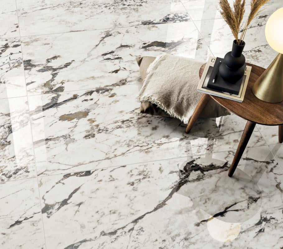 Perpetual Breccia Warm Polished 48x109 Marble Look Porcelain Panel Porcelain Tile