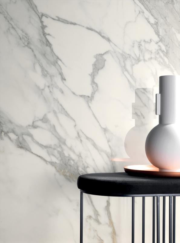 Synestesia Pure Statuario Thin Porcelain Panel for no grout lines