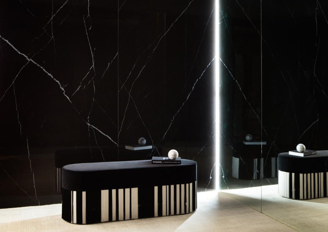 Delight Marquina Nero 48x102 Polished Marble Look Porcelain Tile