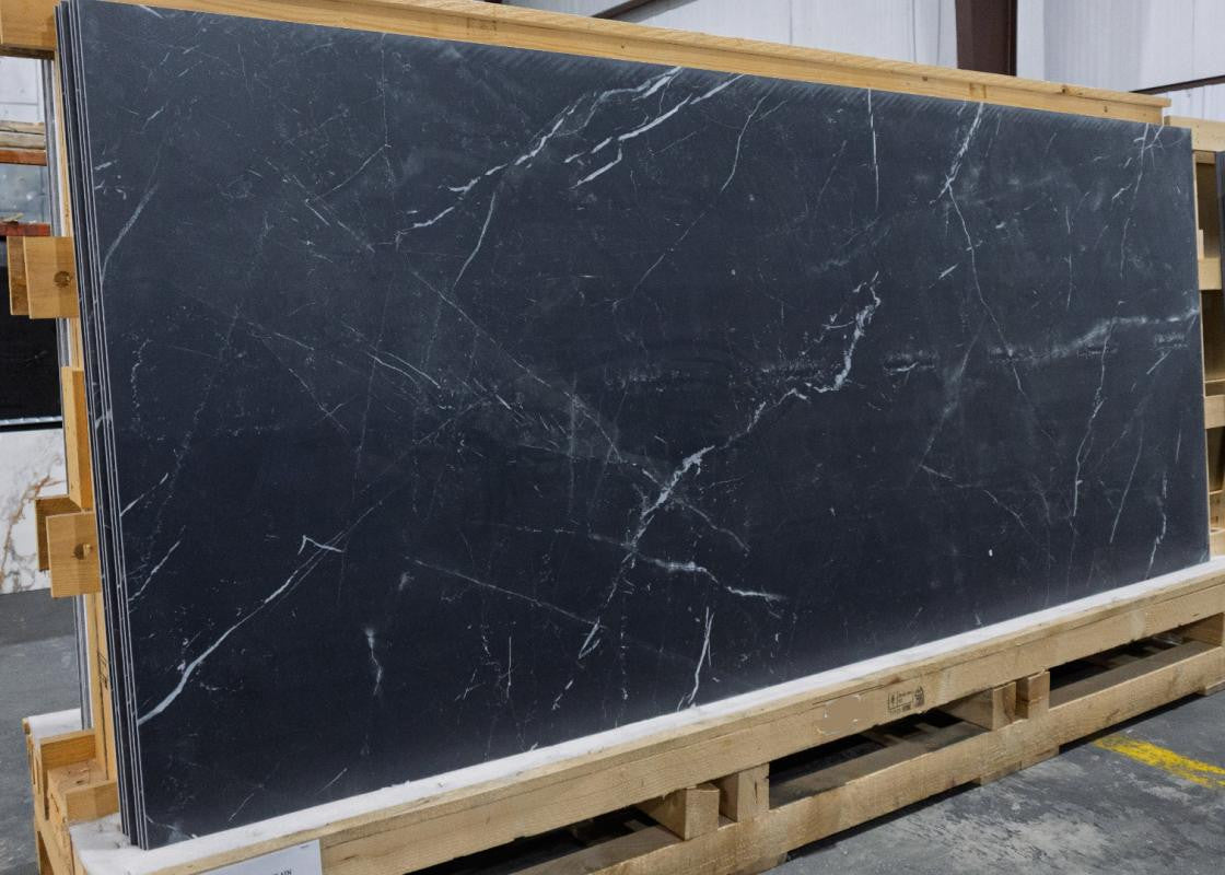 Marmoteca Marquinia Black 48x110 Marble Look Porcelain Panel Porcelain Tile
