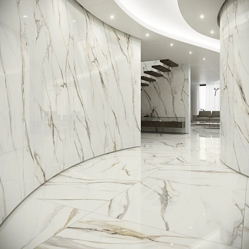 Marble-look porcelain interior