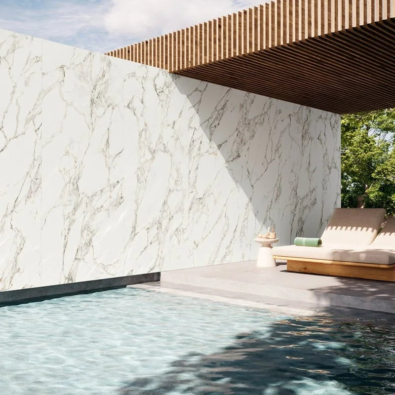 Marble look porcelain design inspiration